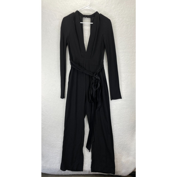 Bec & Bridge‎ Jumpsuit Women’s 8 Black Solid Sleeveless Open Back - Picture 1 of 14